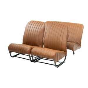 Bekledingset bruin skai 2x stoel + bank